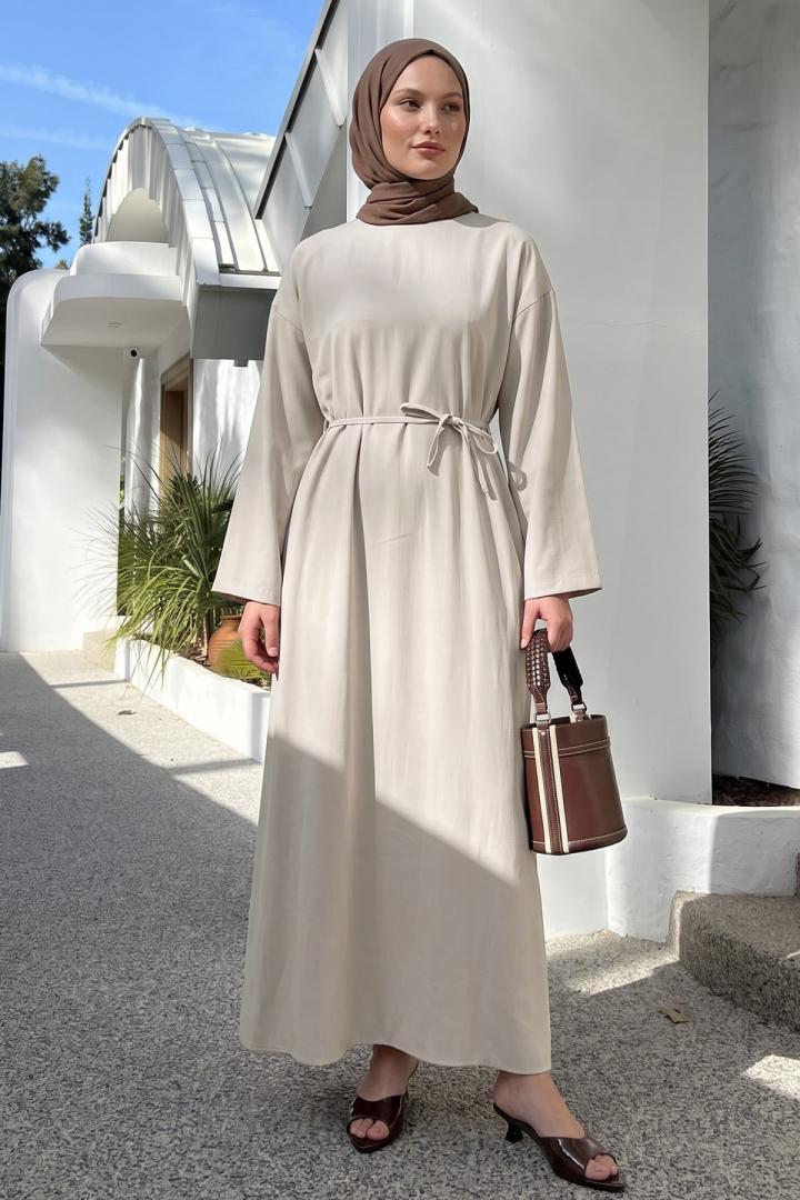 Sultan Basic Elbise 0001 - EKRU |  