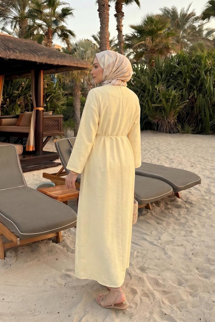 Sultan Basic Elbise 0001 - TEREYAĞ SARISI |  