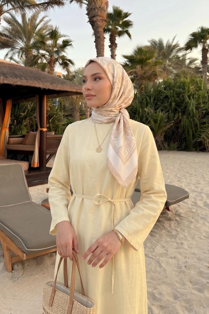 Sultan Basic Elbise 0001 - TEREYAĞ SARISI |  