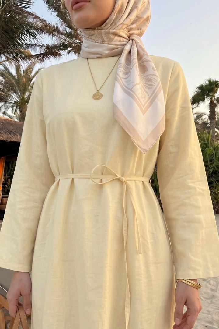Sultan Basic Elbise 0001 - TEREYAĞ SARISI |  