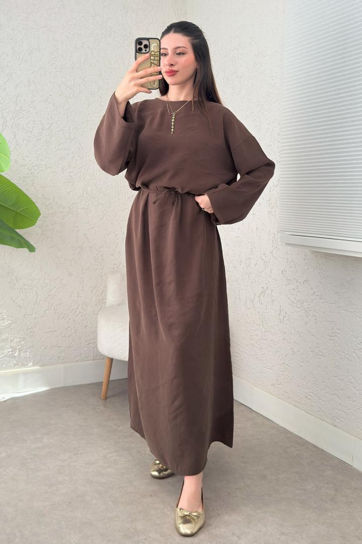 Sultan Basic Elbise 0001 - KAHVRENGİ |  