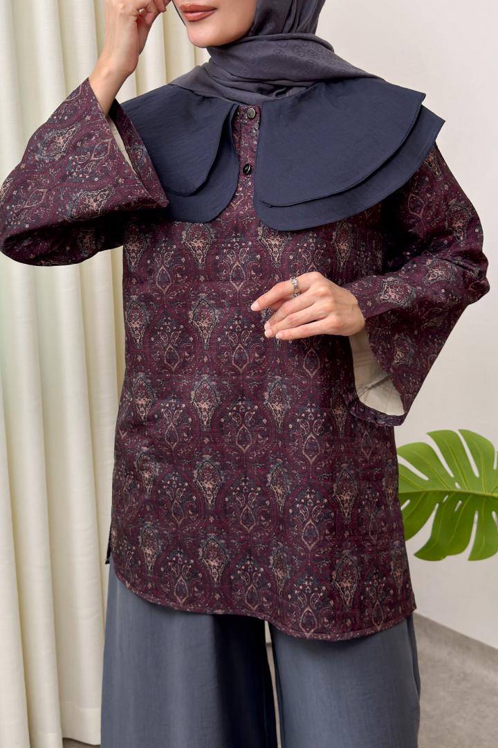 Retro Desenli Oversize Tunik 0042 - MÜRDÜM |  