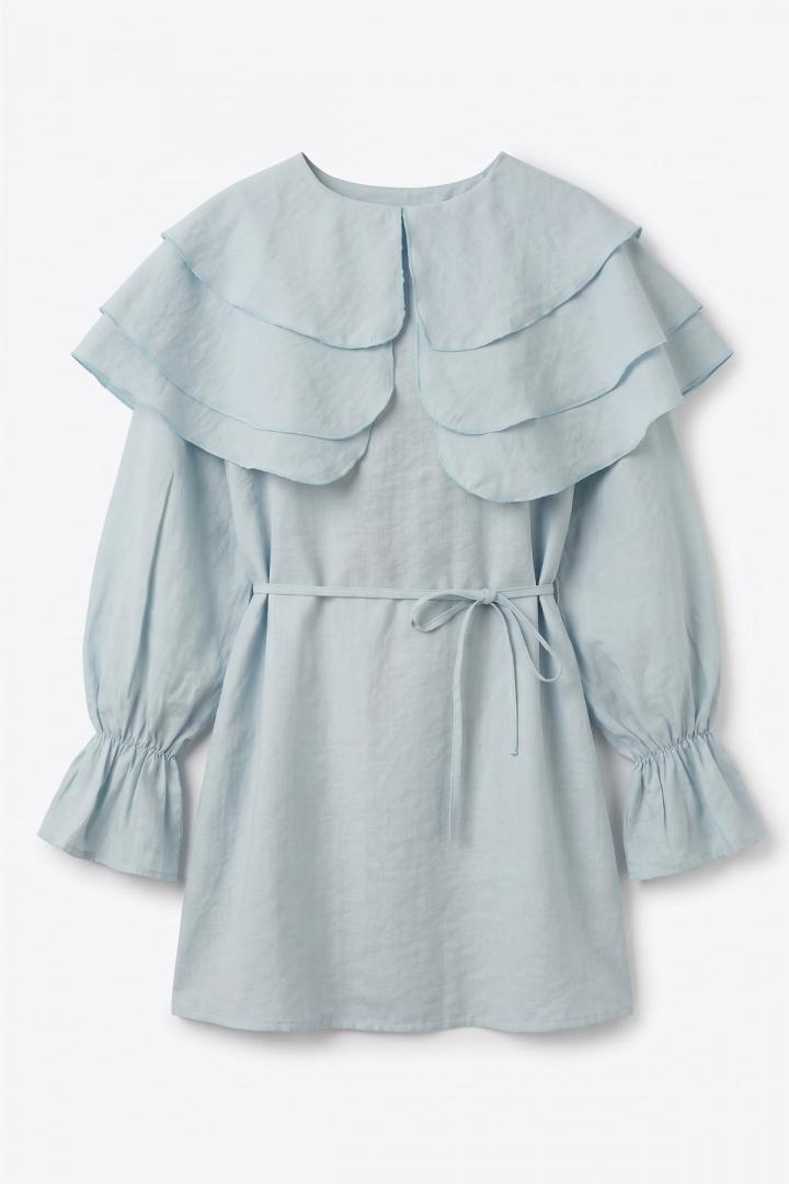 Katlı Yaka Tunik 0062 - BEBE MAVİSİ |  