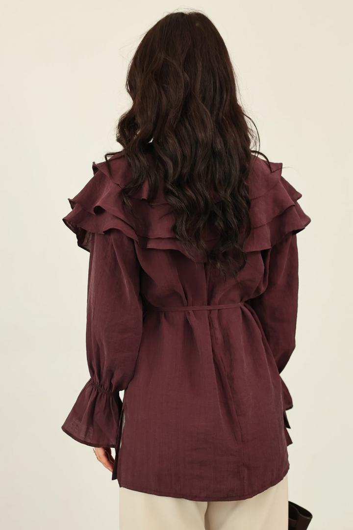 Katlı Yaka Tunik 0062 - MÜRDÜM |  