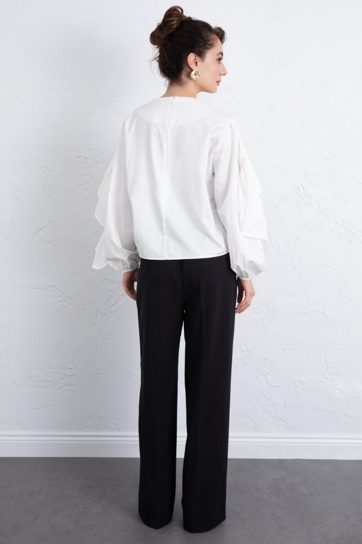 Volan Detay Bluz 0087 - BEYAZ |  