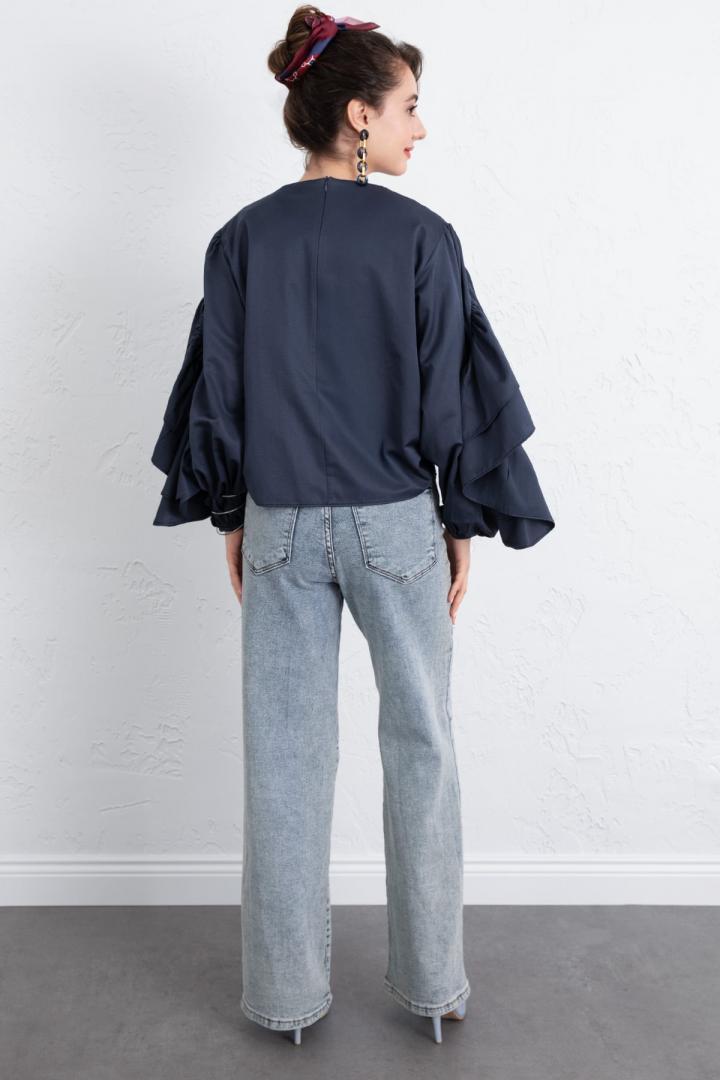 Volan Detay Bluz 0087 - LACİVERT |  