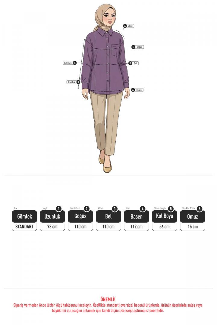 Basic Oversize Gömlek 2203 - BEJ |  