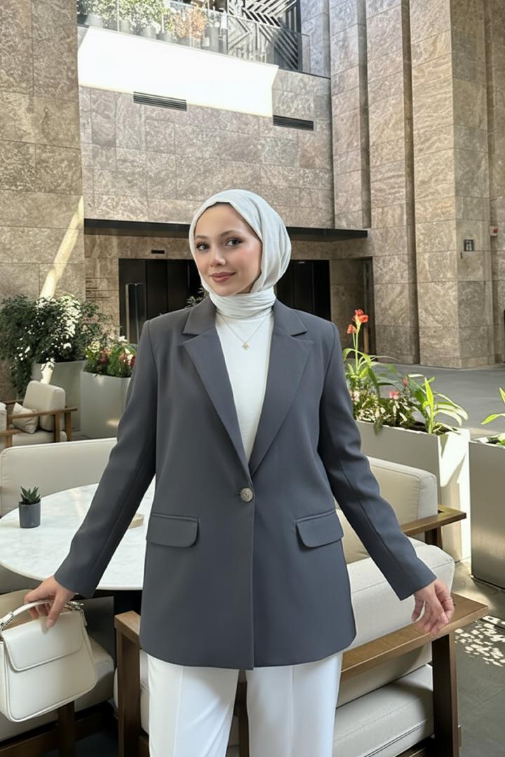 Scuba Blazer Ceket 2272 - ANTRASİT |  