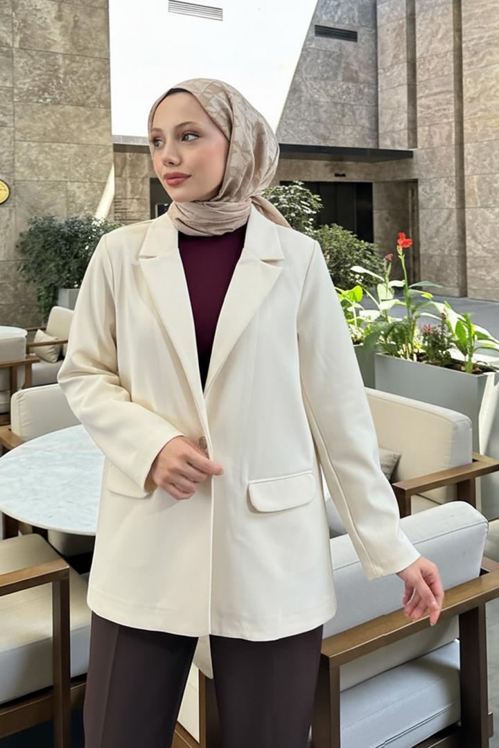 Scuba Blazer Ceket 2272 - BEJ |  