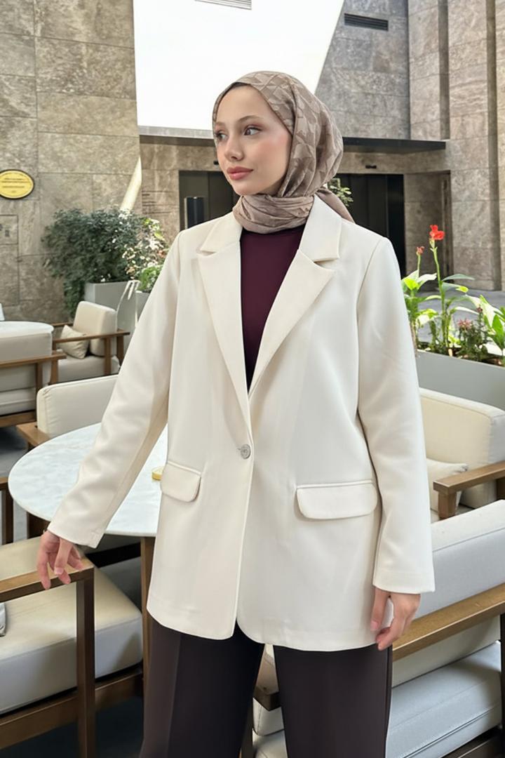 Scuba Blazer Ceket 2272 - BEJ |  