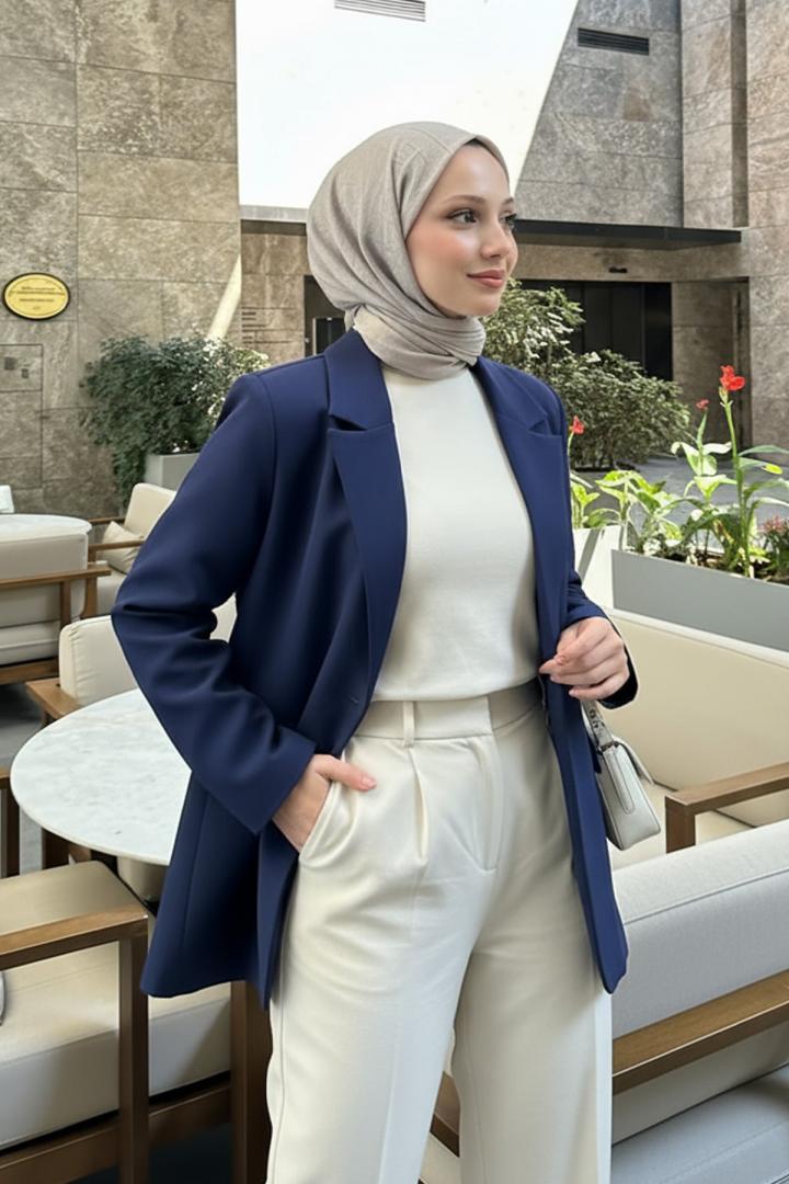 Scuba Blazer Ceket 2272 - LACİVERT |  