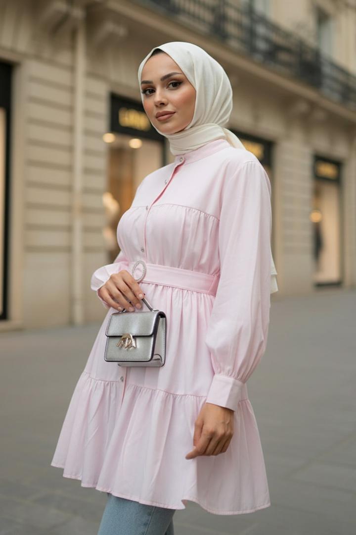 Kat Kat Keten Tunik 2369 - PEMBE |  