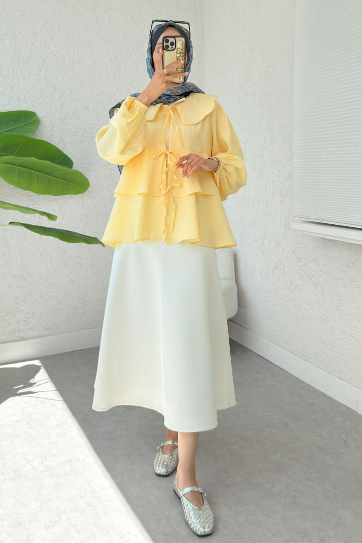 Balon Kol Bebe Yaka Tunik 2370 - SARI |  