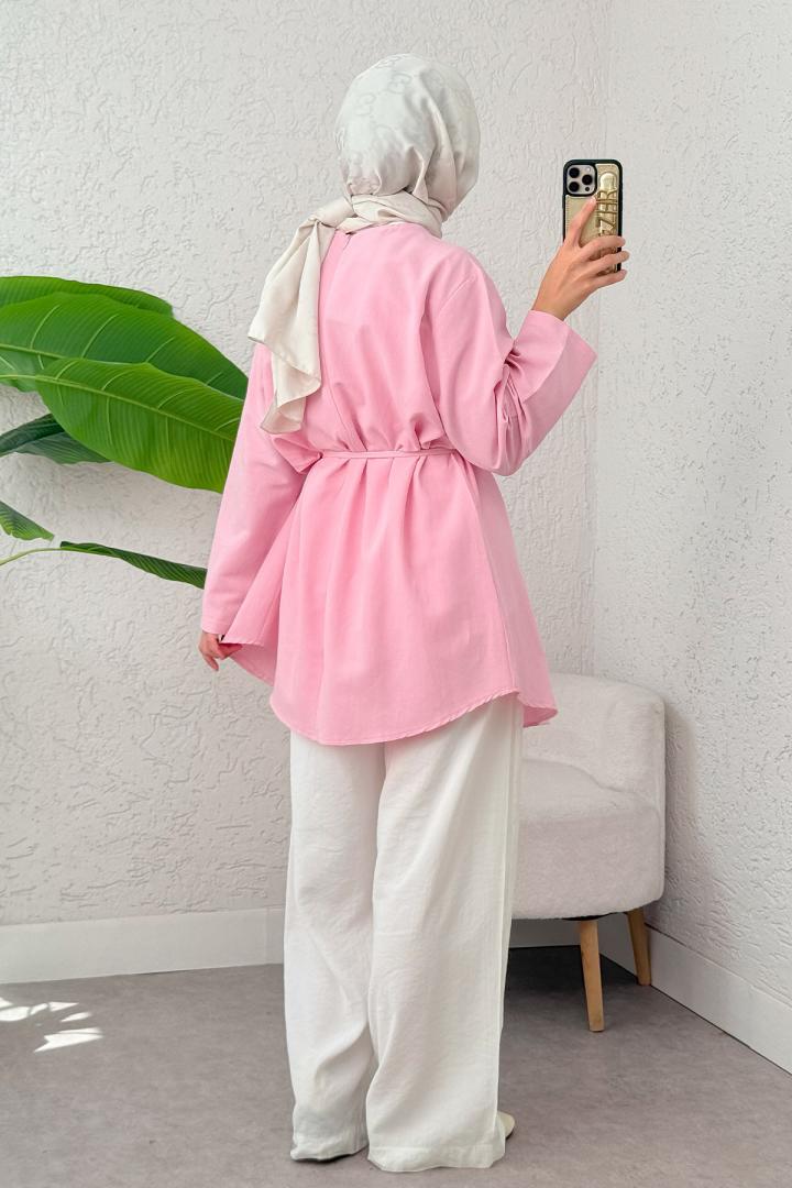 Nervür Detaylı Tunik 2380 - PEMBE |  