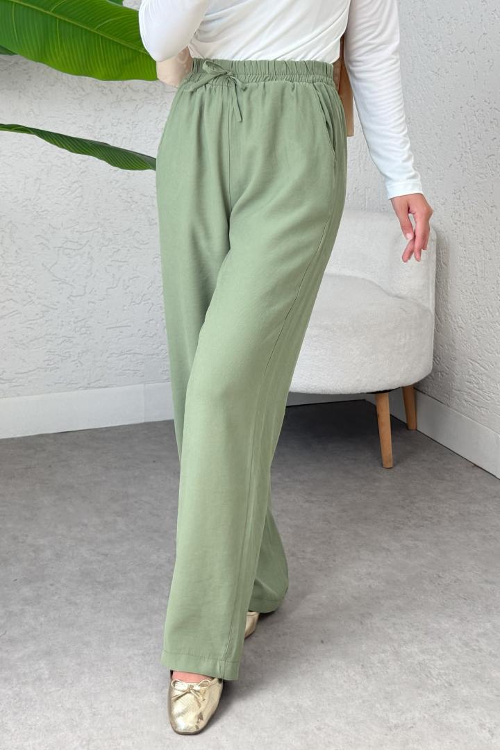 Bel Lastikli Salaş Pantolon 2382 - HAKİ |  
