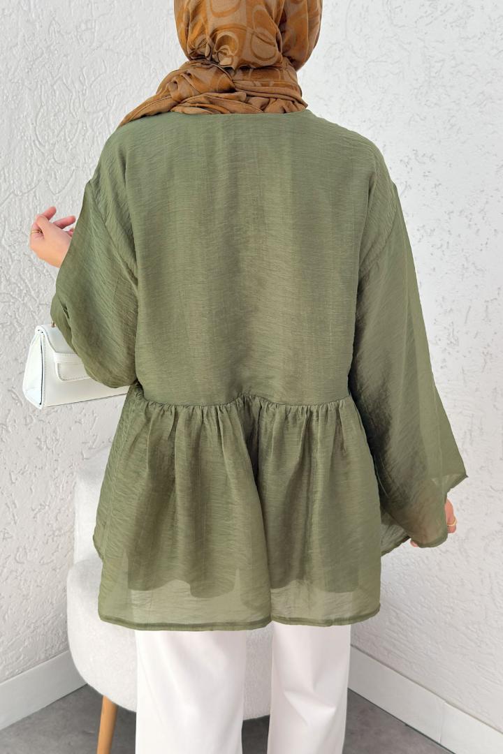 İp Bağcıklı Modal Kimono 2389 - HAKİ | Salih Çelebi 