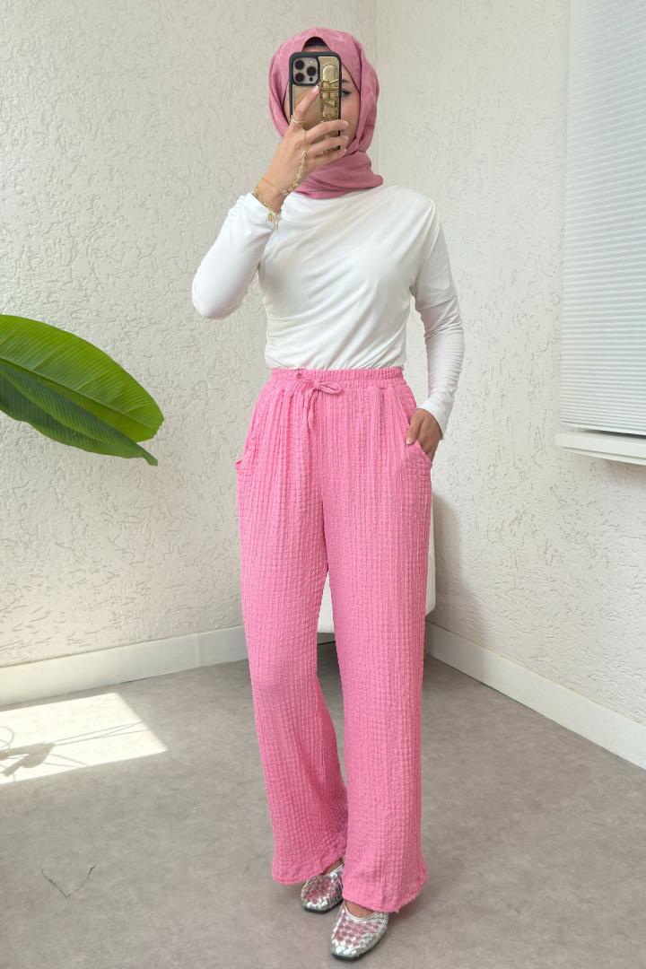 Bürümcük Cepli Pantolon 2392 - PEMBE |  