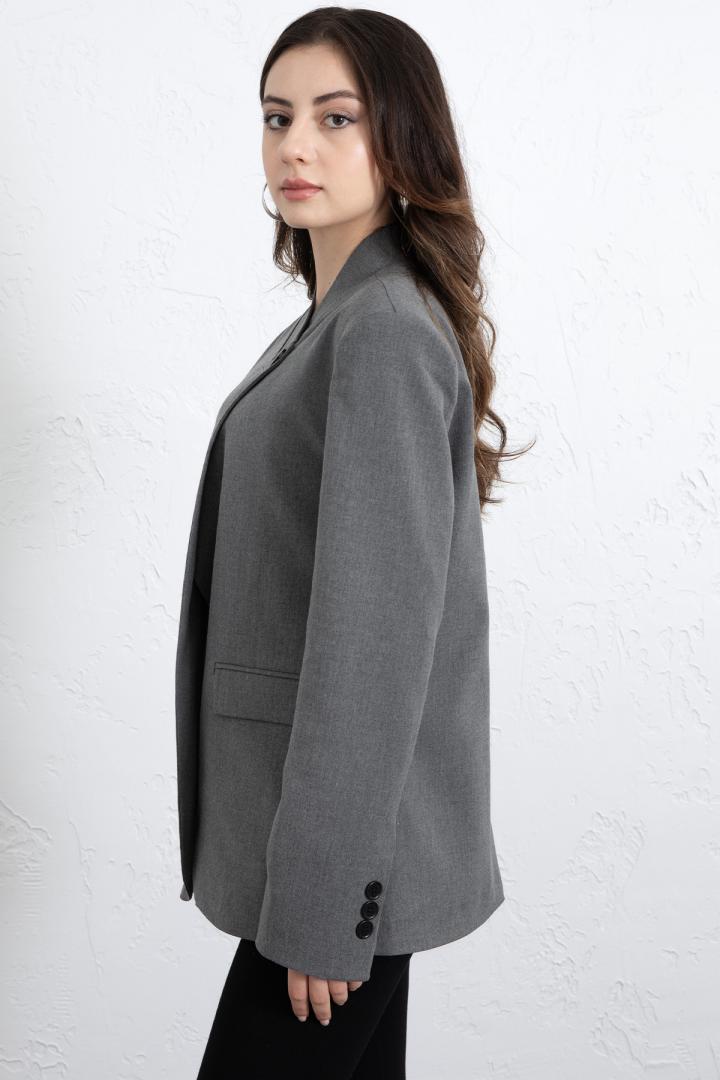 Yüksek Yaka Blazer Ceket 269013 - GRİ |  