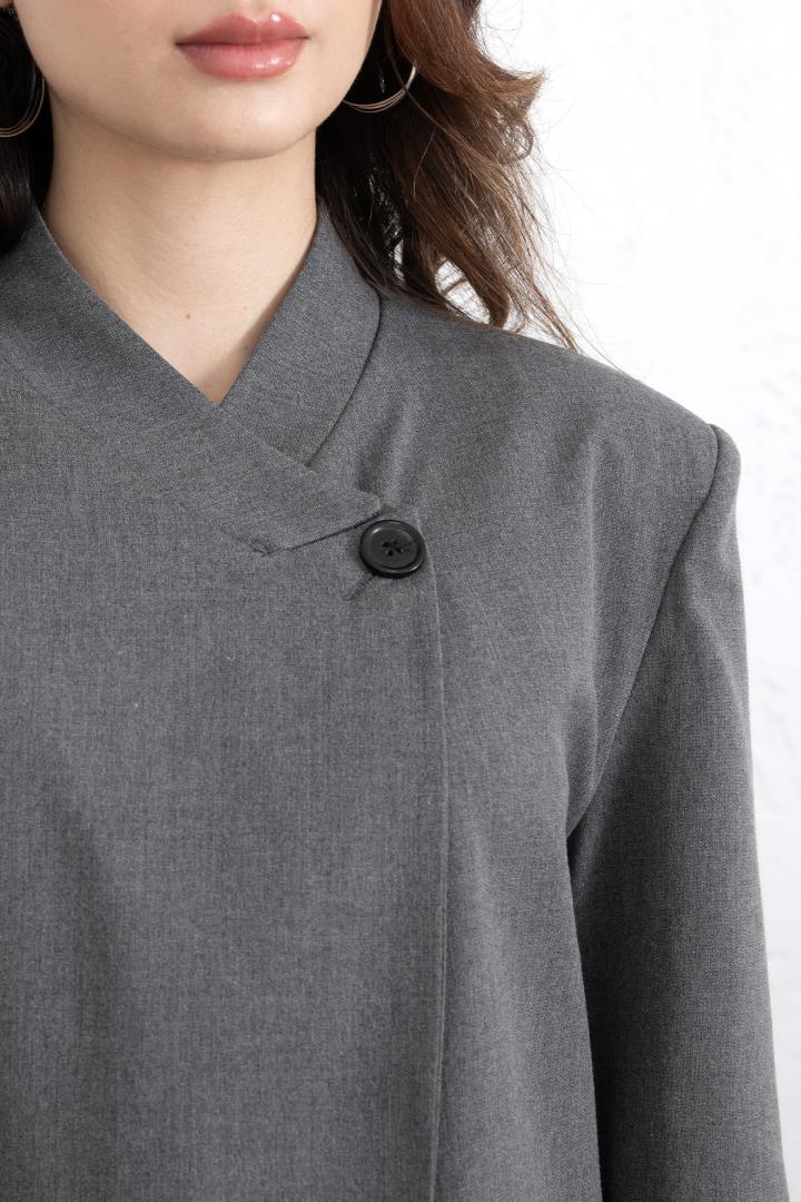 Yüksek Yaka Blazer Ceket 269013 - GRİ |  