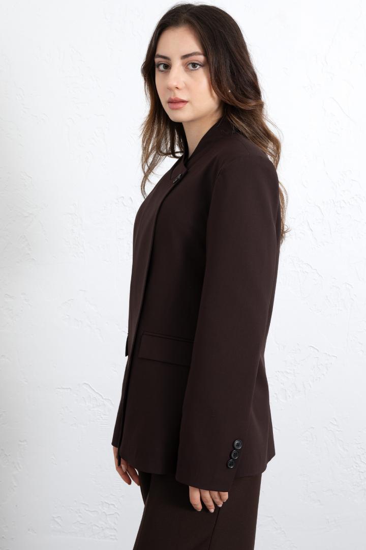 Yüksek Yaka Blazer Ceket 269013 - KAHVERENGİ |  