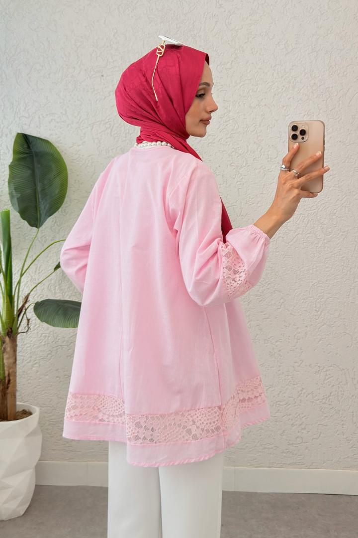 Dantel Detaylı Tunik 2305 - PEMBE |  