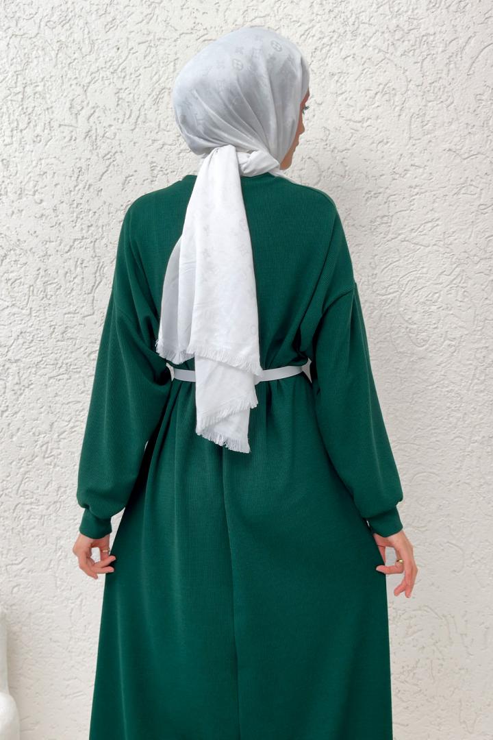 Reglan Kol Basic Elbise 2239 - ZÜMRÜT YEŞİLİ |  