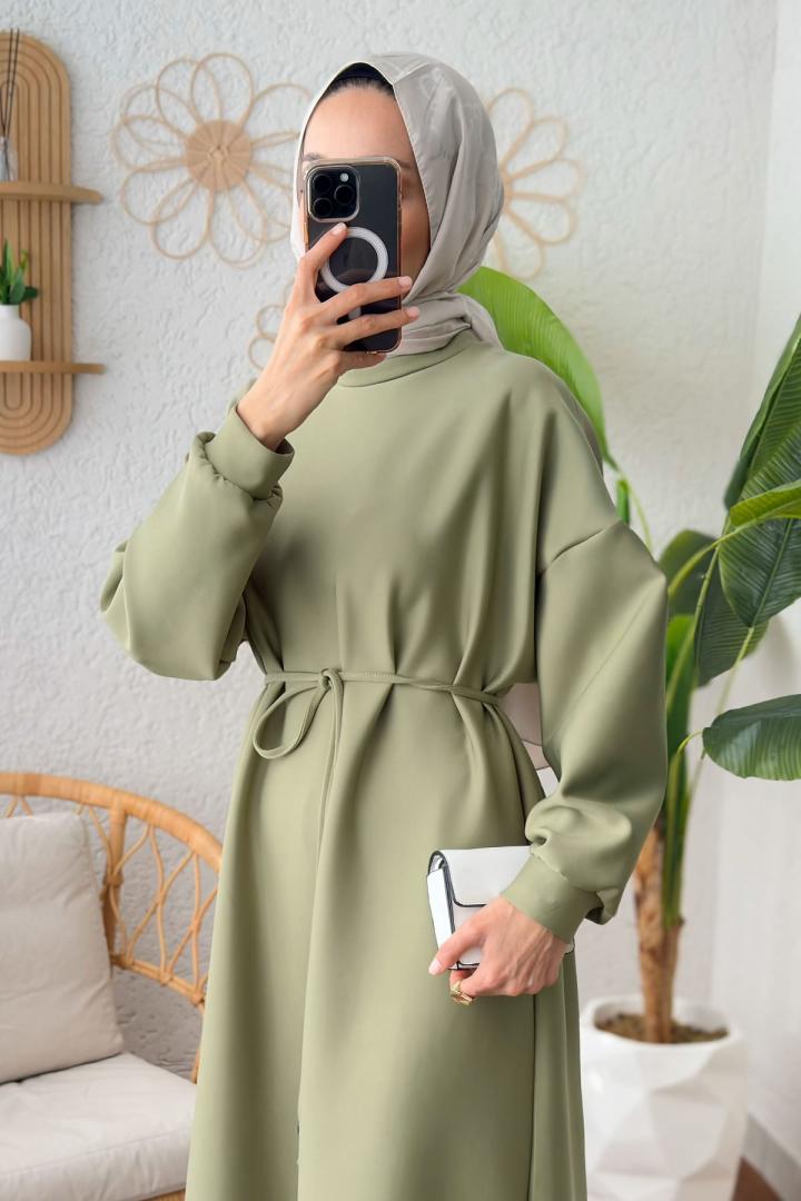 Elegance Scuba Elbise 2211 - AÇIK HAKİ |  