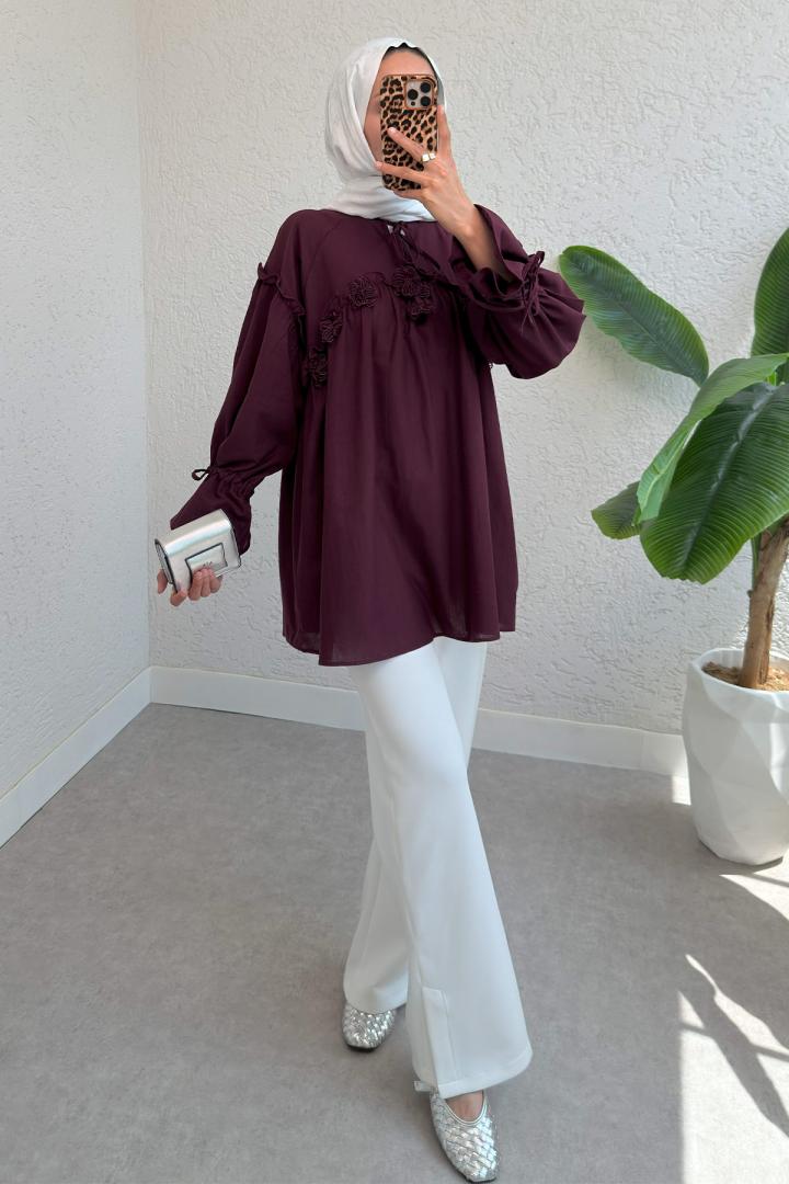Brode Detaylı Tunik 2311 - BORDO |  