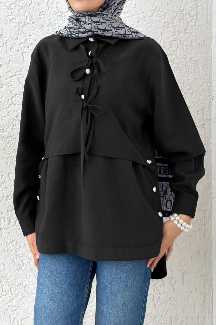 Bolero Detaylı Tunik 2213 - SİYAH | Salih Çelebi 