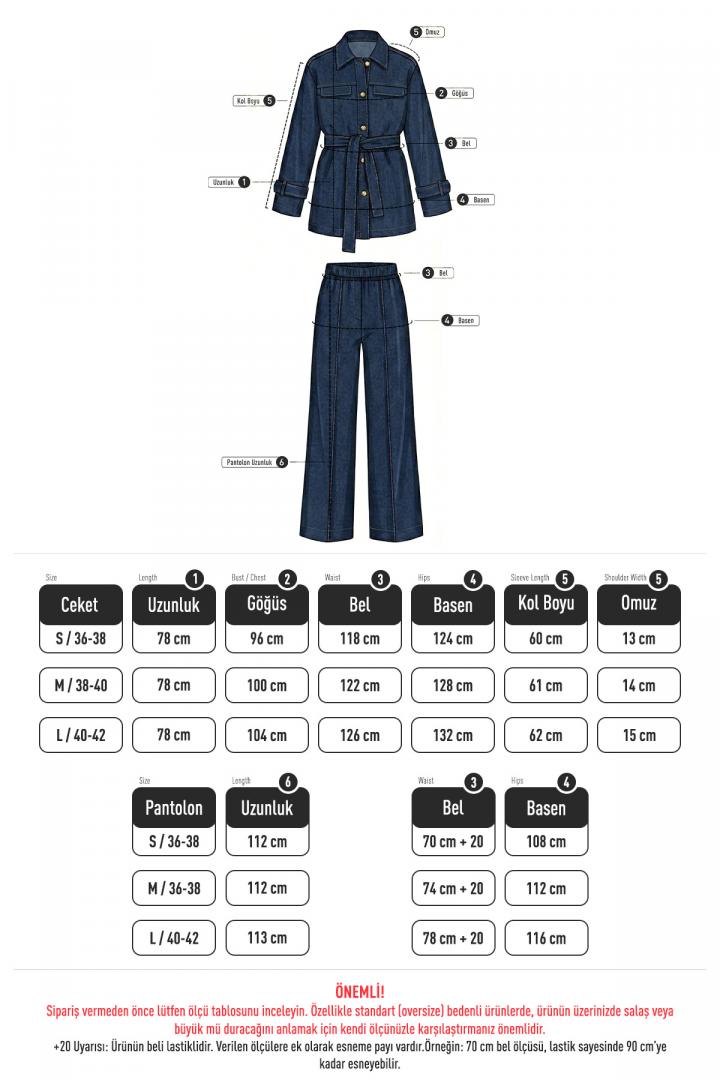 Ceketli Denim Takım 41622 - KOYU MAVİ |  