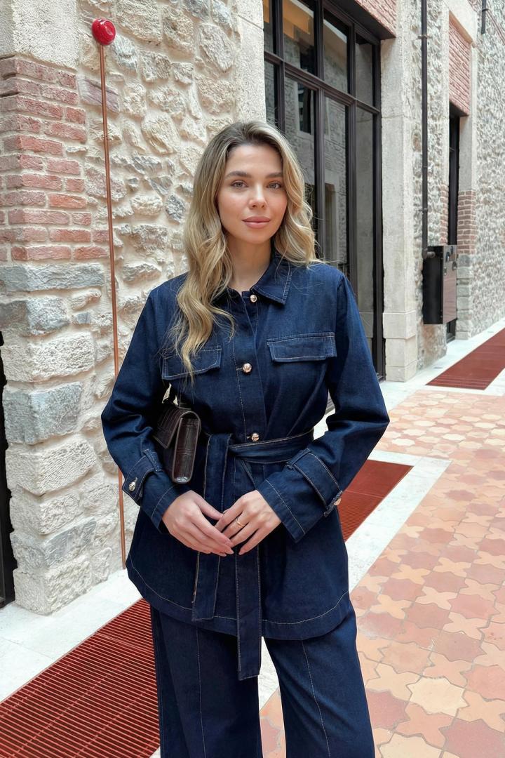 Ceketli Denim Takım 41622 - KOYU MAVİ |  