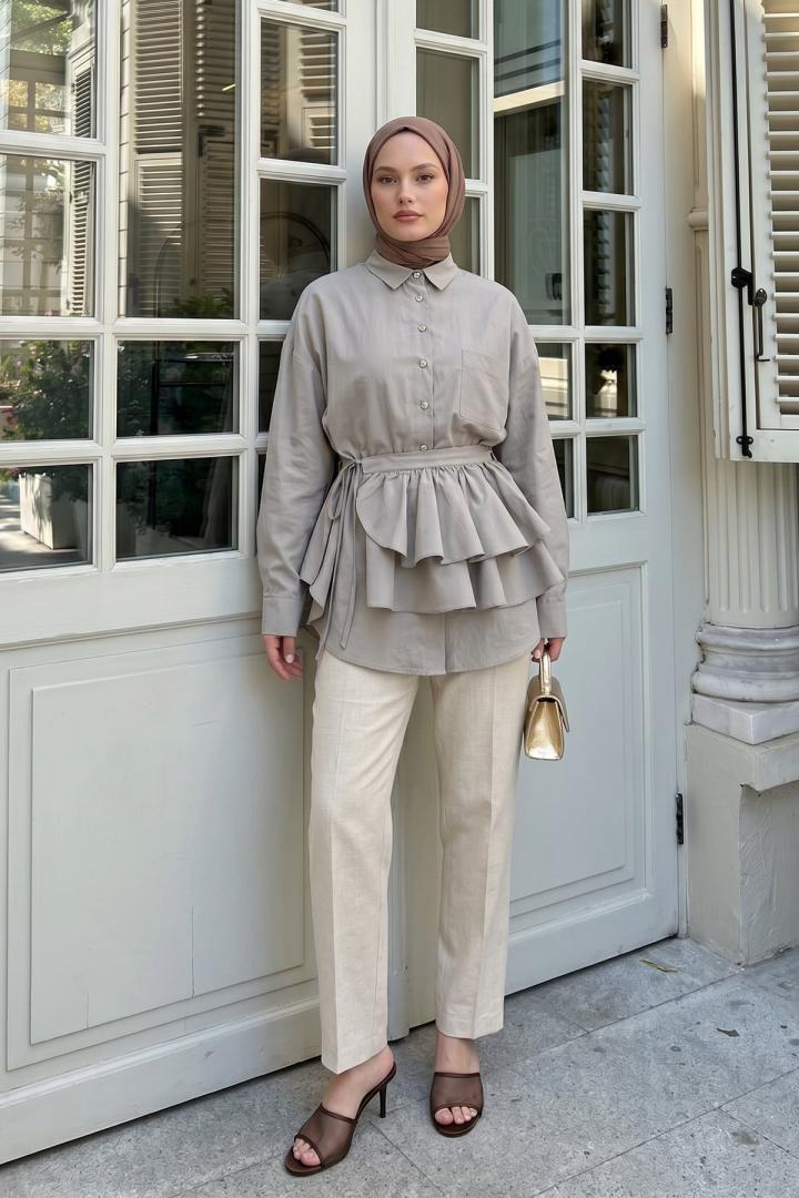 Aller Detaylı Tunik Y0123 - BEJ |  
