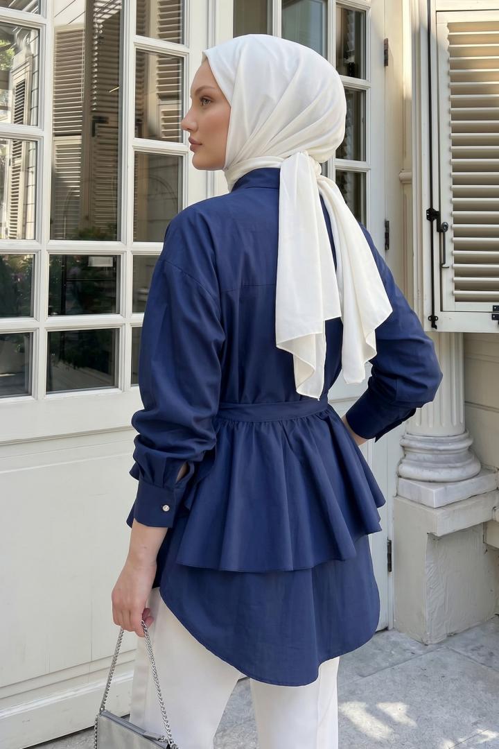 Aller Detaylı Tunik Y0123 - LACİVERT |  