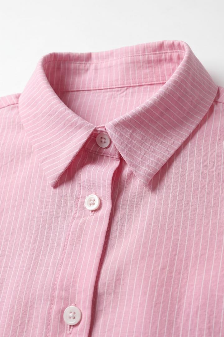Modal Kumaş Çizgili Gömlek Y0139 - PEMBE |  