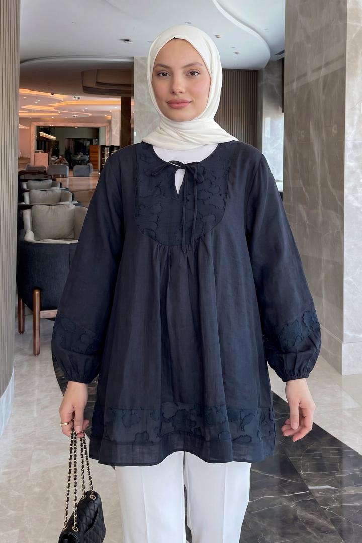 Jakar Detaylı Tunik Y0124 - LACİVERT |  