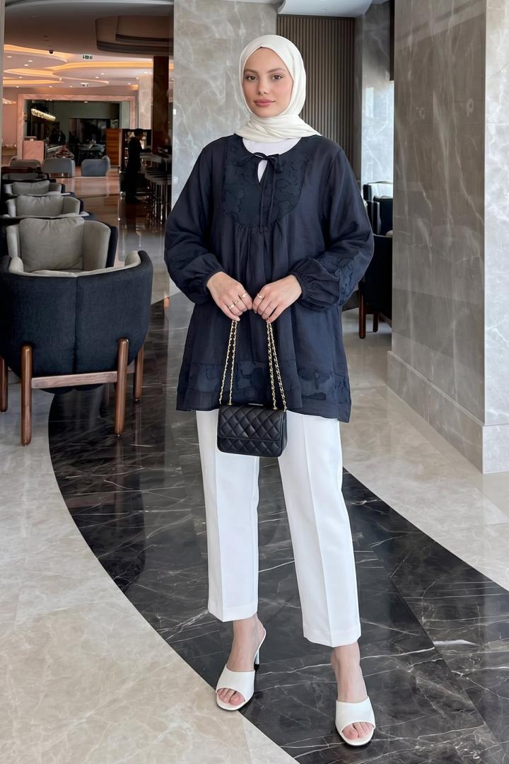 Jakar Detaylı Tunik Y0124 - LACİVERT |  