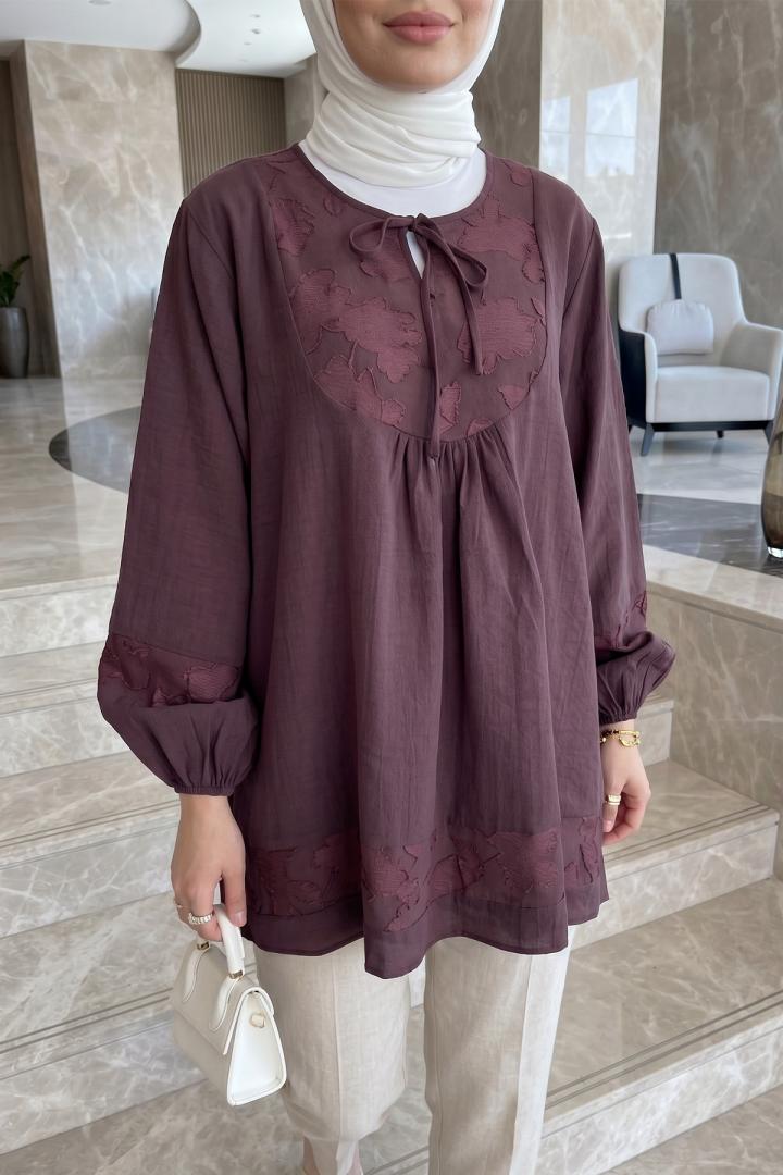 Jakar Detaylı Tunik Y0124 - MÜRDÜM |  
