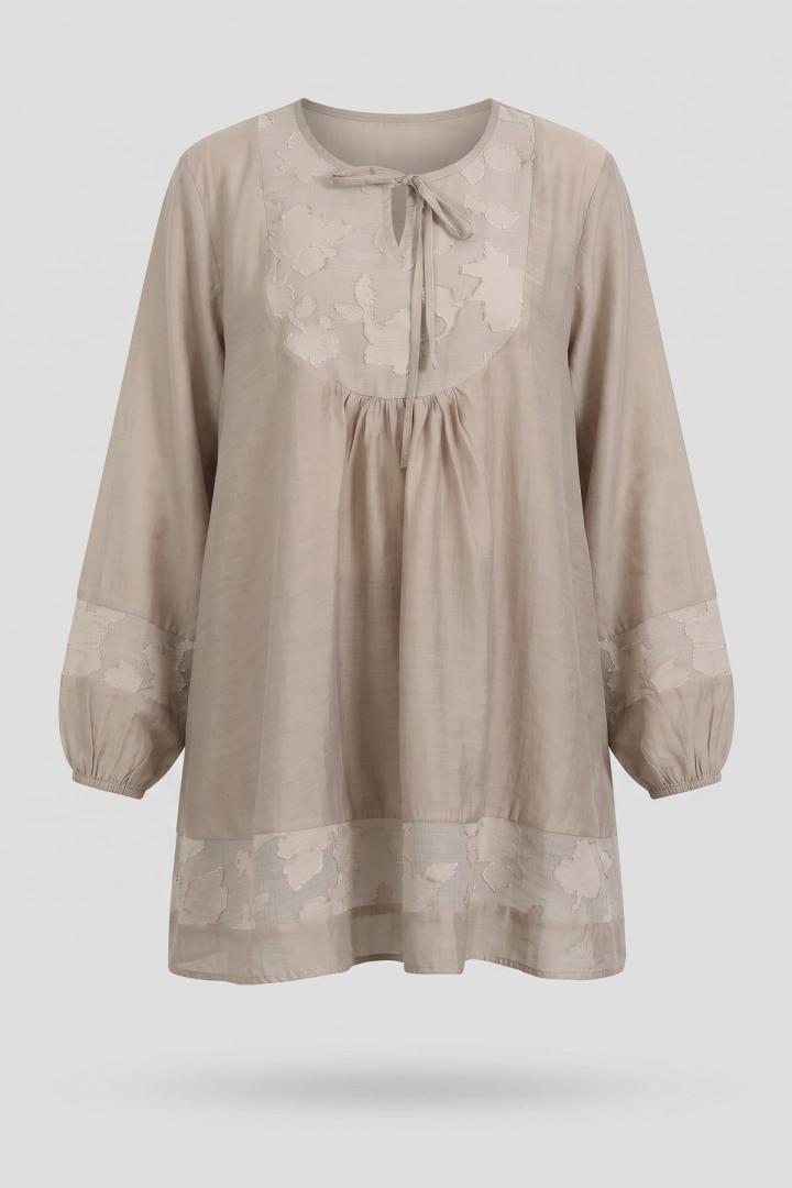 Jakar Detaylı Tunik Y0124 - TAŞ RENGİ |  