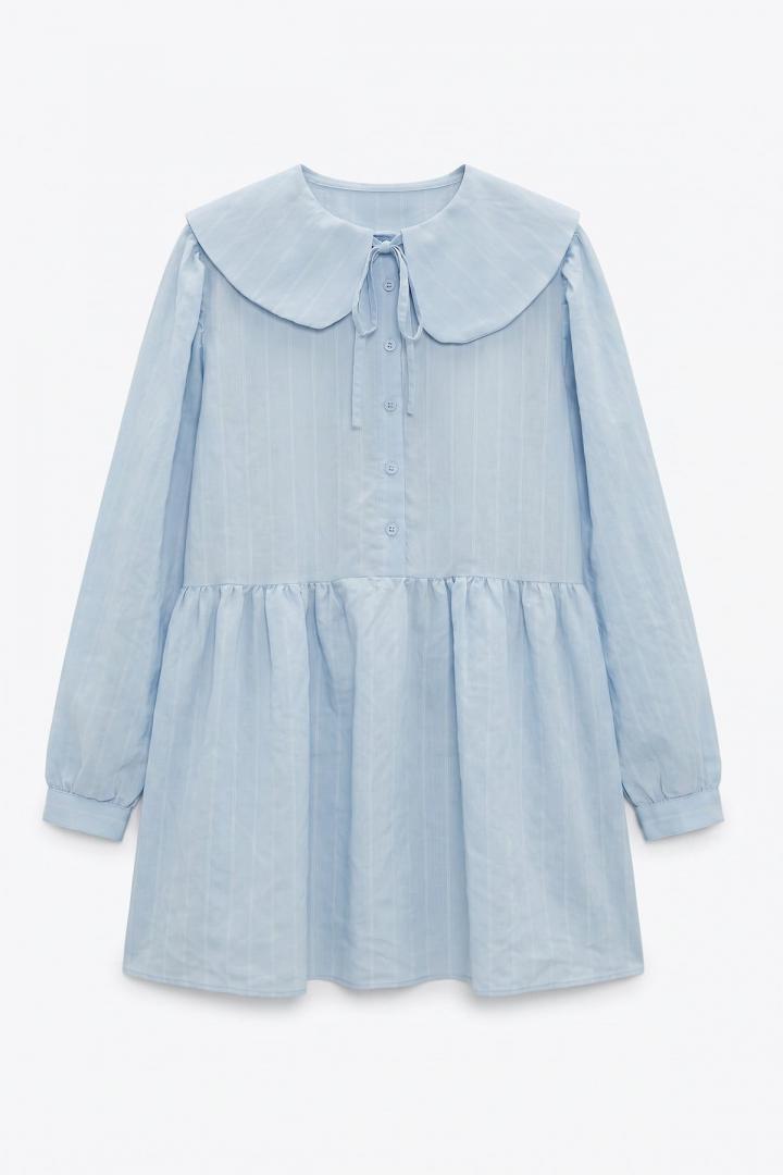 Geniş Yakalı Tunik Y0140 - BEBE MAVİSİ |  