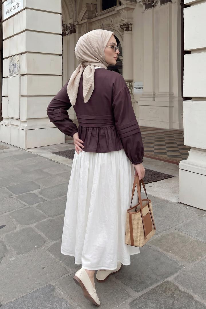 Bağcıklı Etek Üstü Kimono Y0126 - MÜRDÜM |  