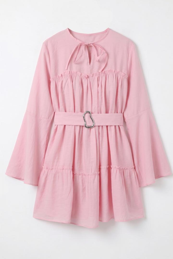 Toka Kemerli Tunik Y0135 - PEMBE |  
