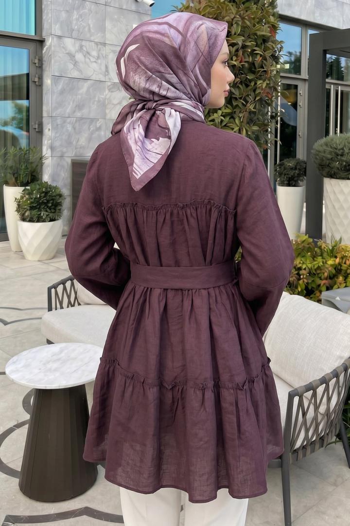 Toka Kemerli Tunik Y0135 - MÜRDÜM |  
