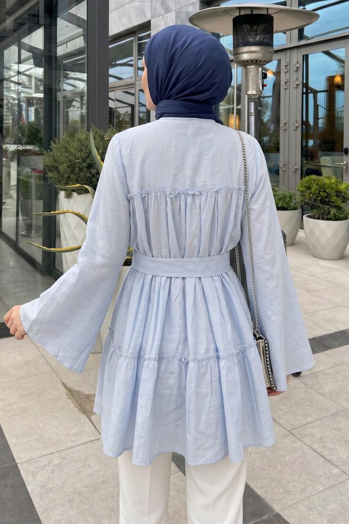 Toka Kemerli Tunik Y0135 - BEBE MAVİSİ |  