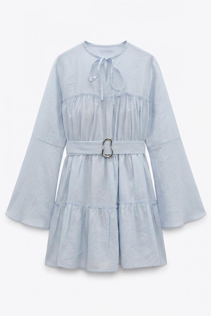 Toka Kemerli Tunik Y0135 - BEBE MAVİSİ |  