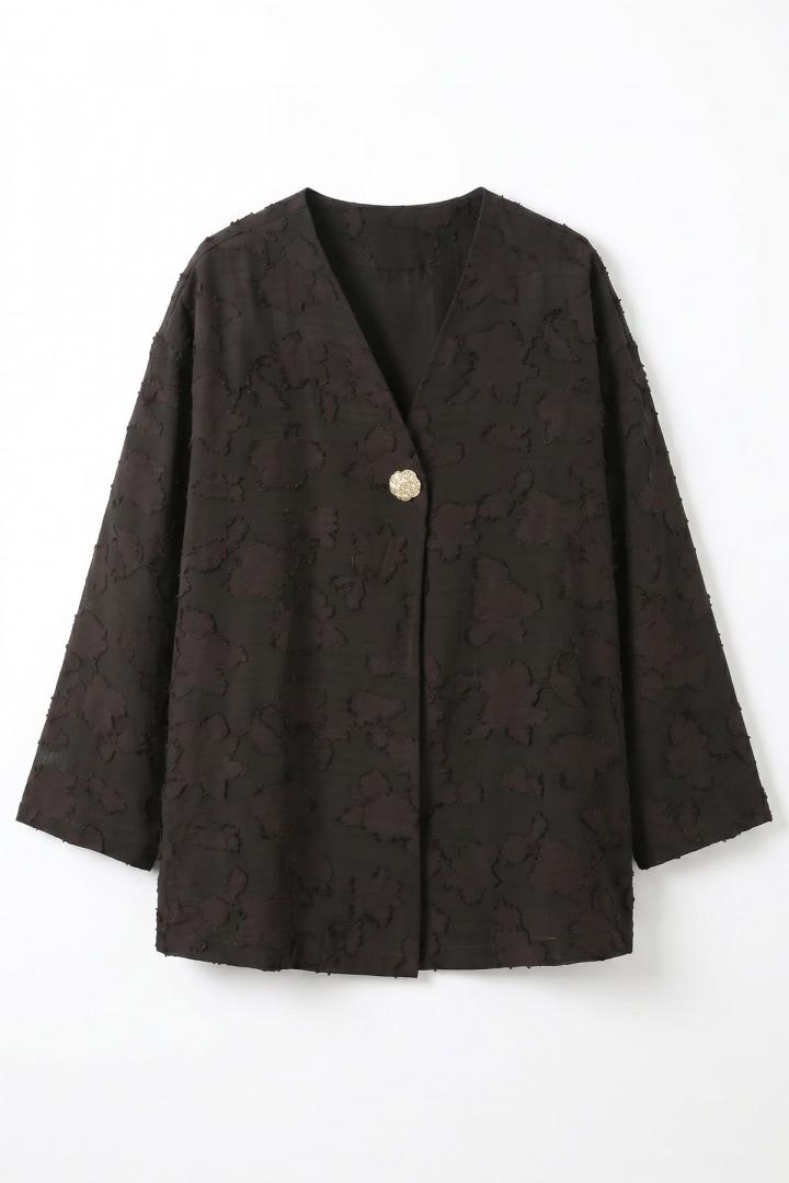 Jakar Detaylı Kimono Y0111 - ACI KAHVE |  