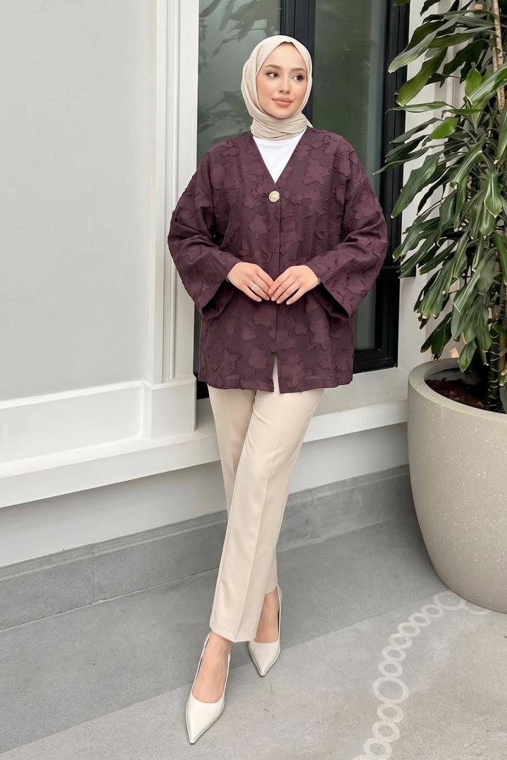 Jakar Detaylı Kimono Y0111 - MÜRDÜM |  