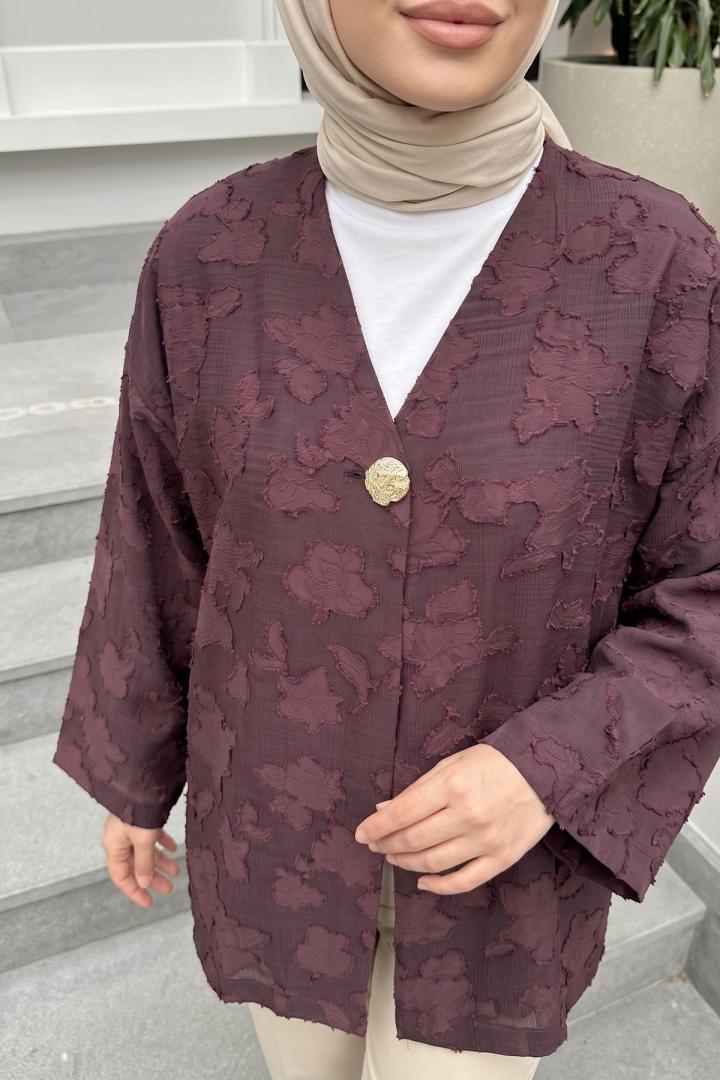 Jakar Detaylı Kimono Y0111 - MÜRDÜM |  