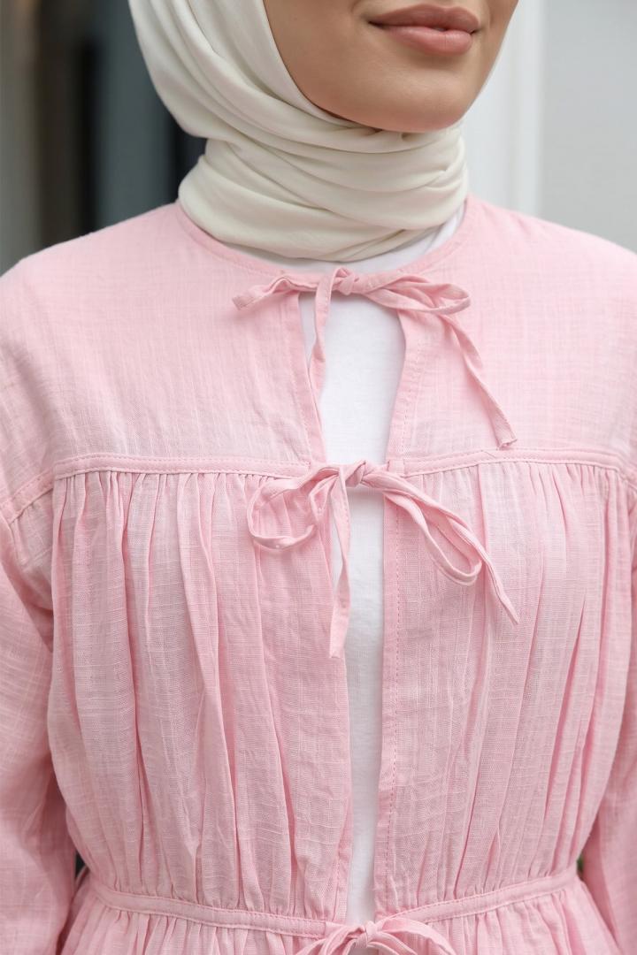 Ön Büzgülü Uzun Tunik 262338 - AÇIK PEMBE |  