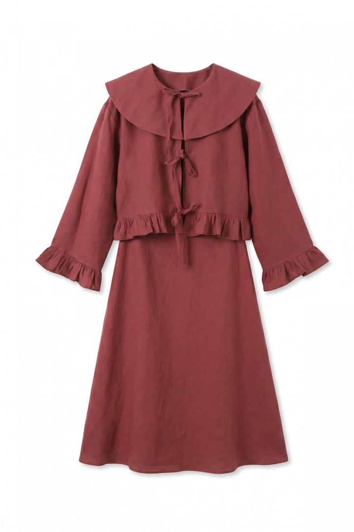 Bebe Yaka Detaylı İkili Takım Y0141 - BORDO |  