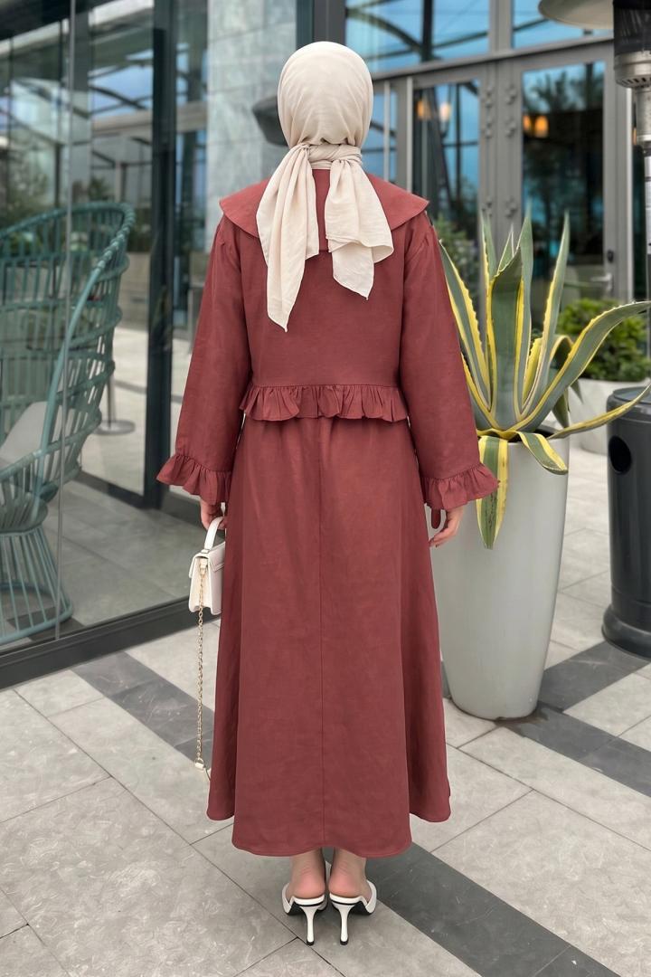 Bebe Yaka Detaylı İkili Takım Y0141 - BORDO |  